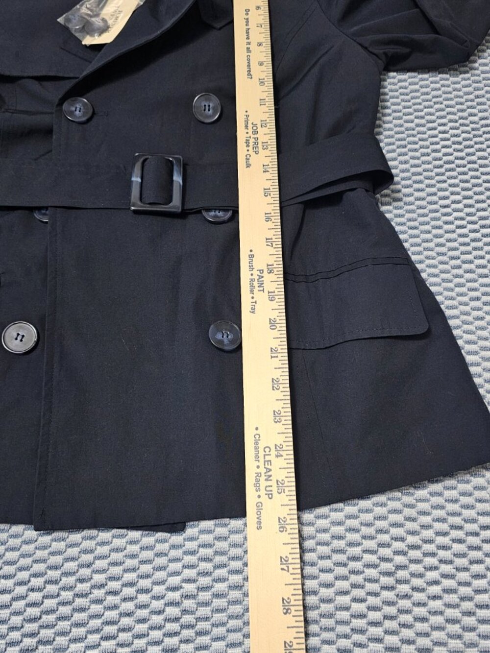 Forever 21 Navy Blue Double-Breasted Trench Coat - Women’s Size Medium - NEW - Picture 6 of 6
